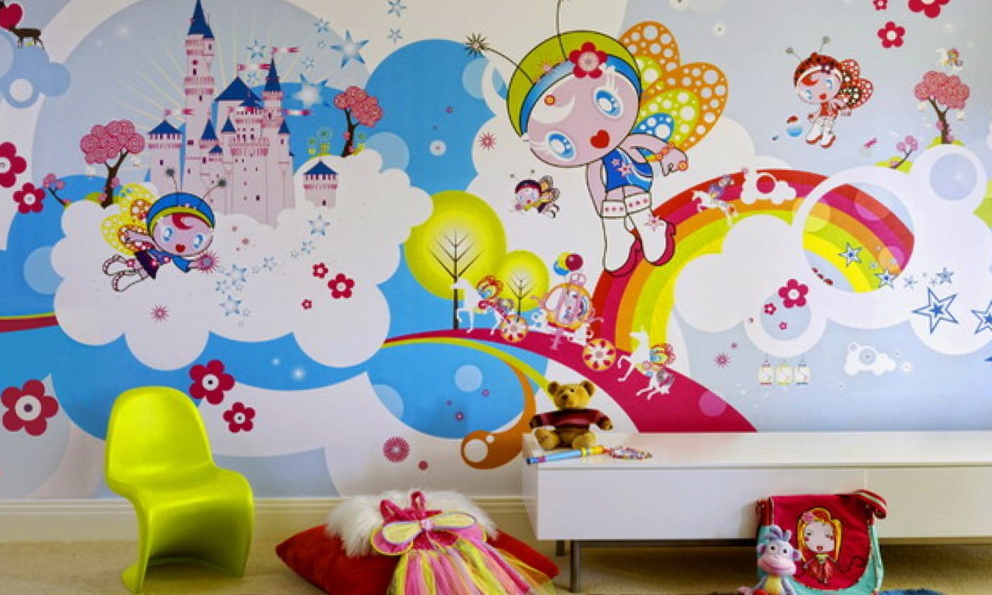 Роспись стен в игровой в детском саду