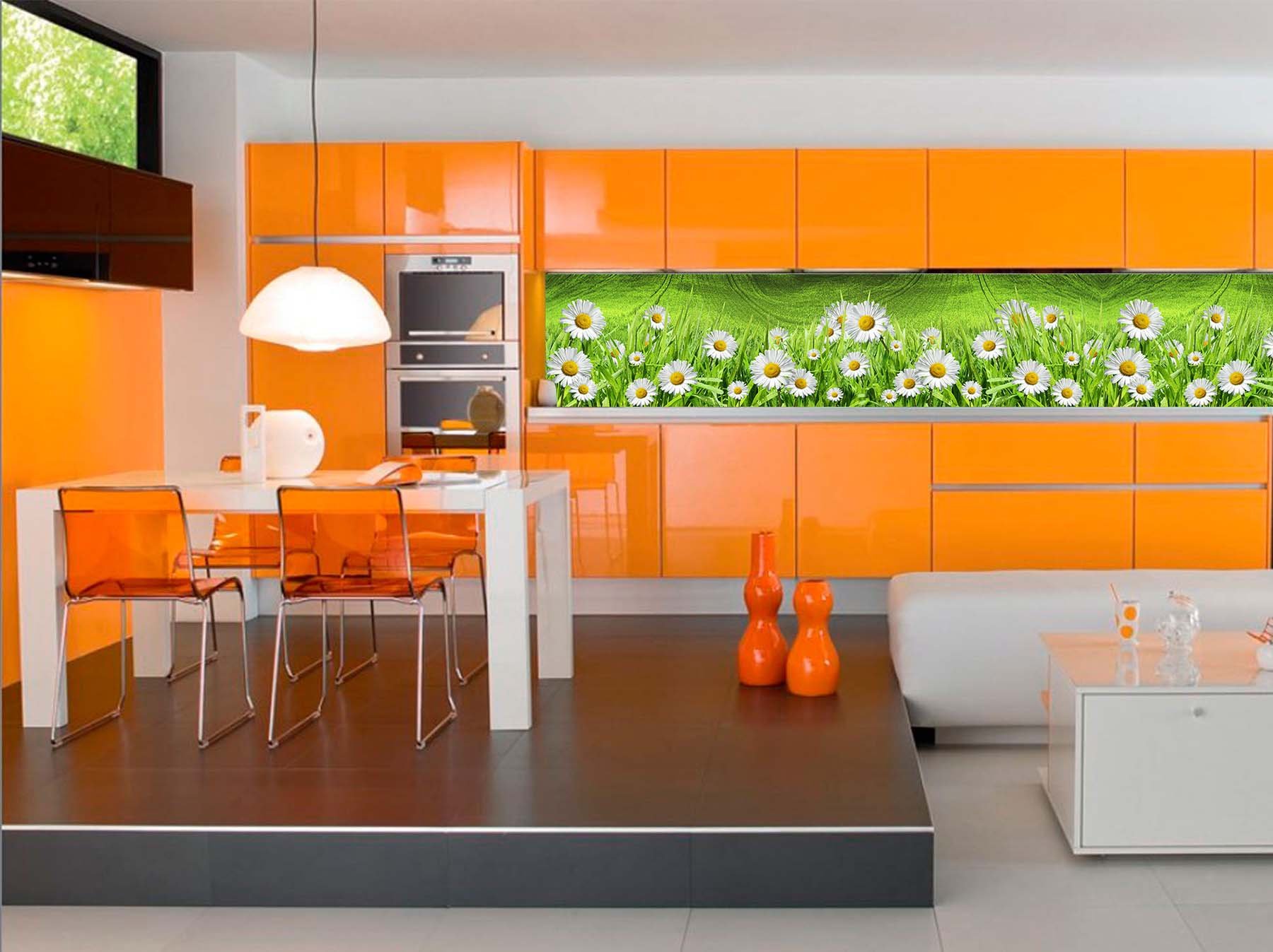Кухня апельсинового цвета