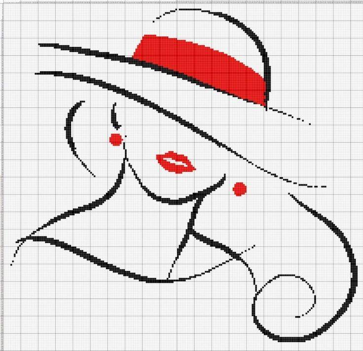 Вышивка крестом монохром схемы бесплатно шикарные дамы: в шляпе крестовая дама, шуточная схема в ванне, скачать
