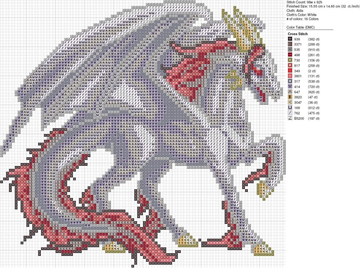 Дракон схема для вышивки крестом