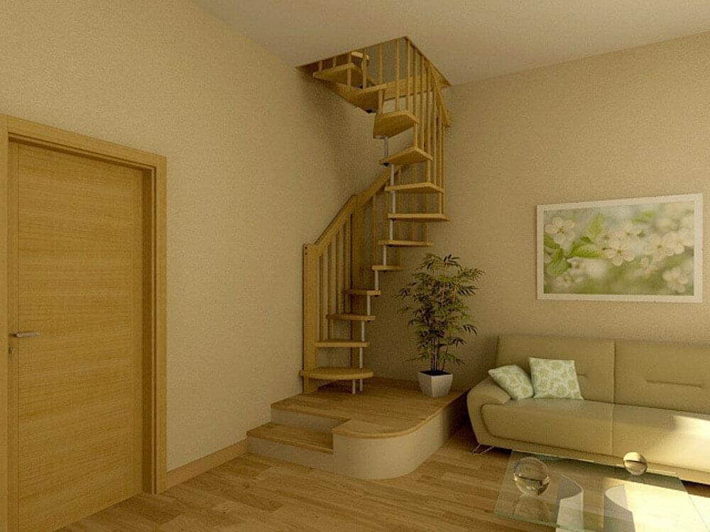 Лестницы в частный дом на второй этаж с маленьким проемом фото