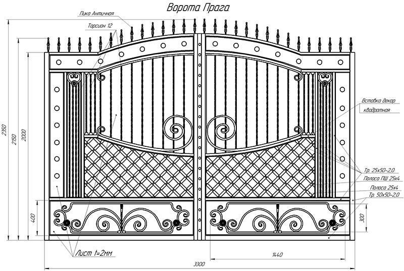 Как сделать красивые ворота и калитки из профнастила с элементами ковки для дачи и частного дома своими руками: видео, фото