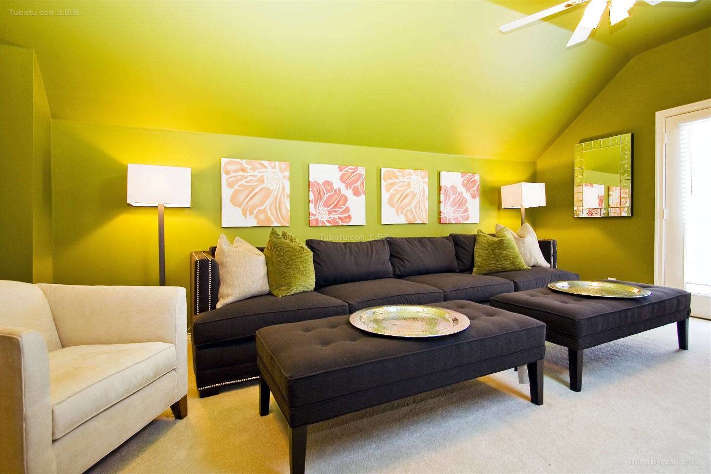 Желтая гостиная: оформление интерьера, шторы в желтом цвете, фото