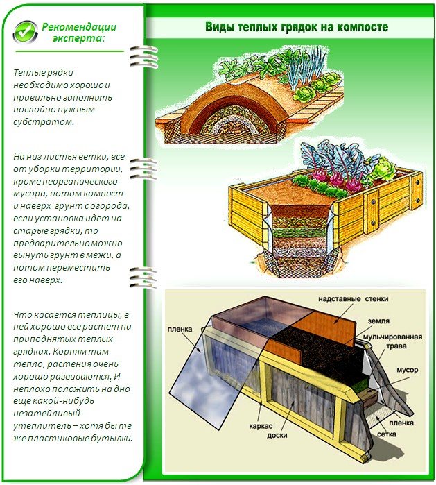 Схема теплой грядки для огурцов