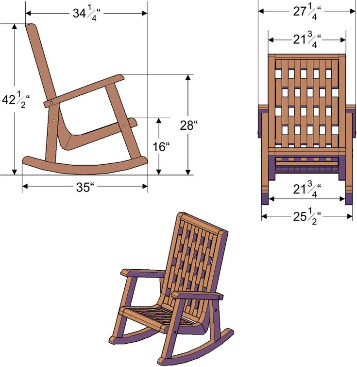 Кресло качалка чертежи и размеры из дерева
