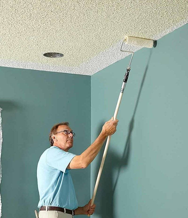 Покраска потолка из гипсокартона: как выбрать краску, подготовить и покрасить поверхность правильно