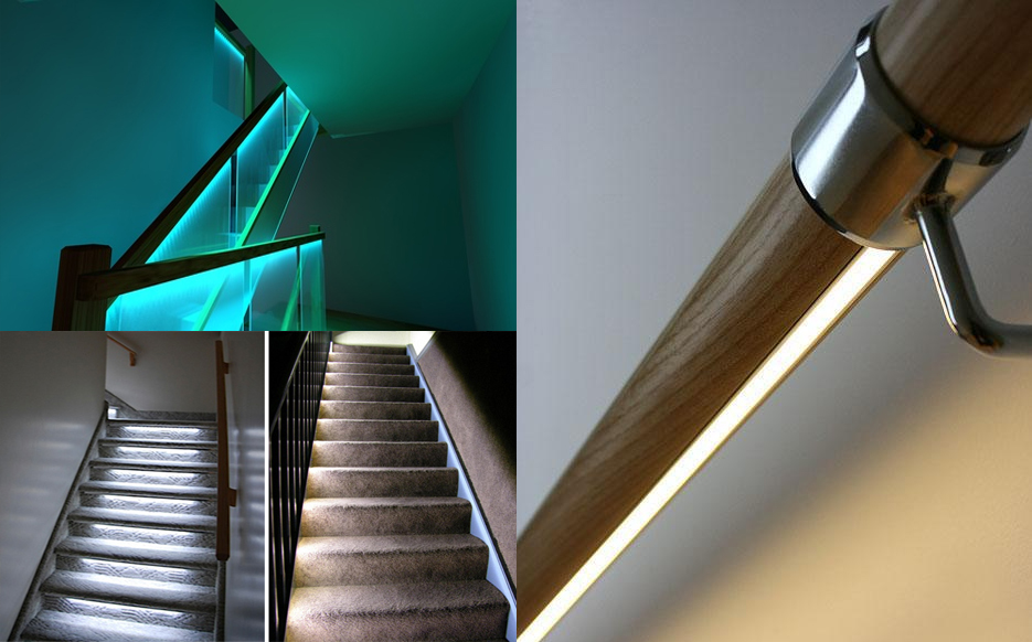 Подсветка лестницы светодиодной лентой: фото, видео, схема