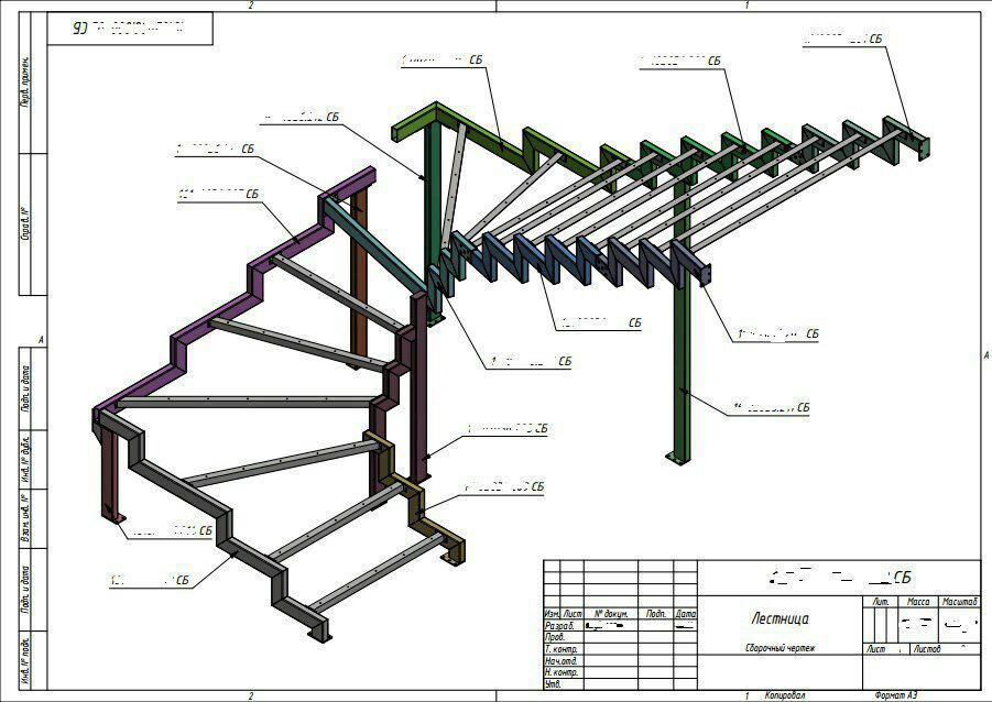 Модульная лестница своими руками из металла: чертежи