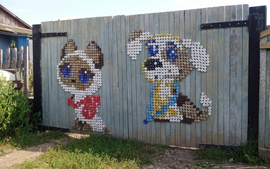 Картинки из крышек от пластиковых бутылок