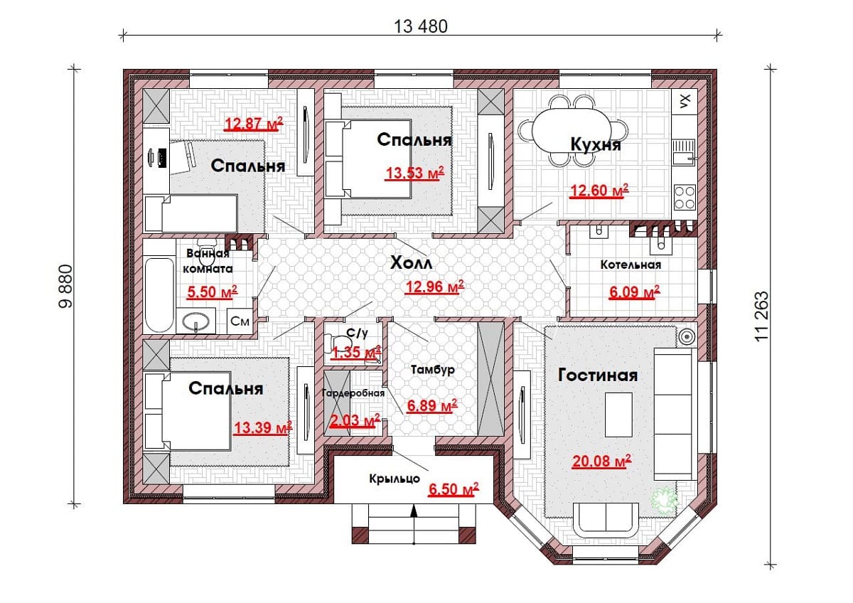 Одноэтажные дома - 120 фото вариантов готовых и типовых проектов