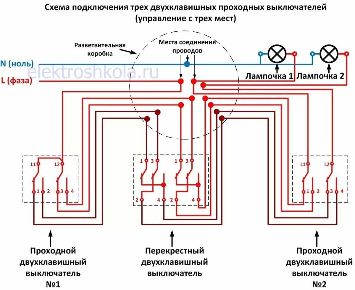 Как подключить проходной выключатель по схеме: монтаж по инструкции - vodatyt.ru