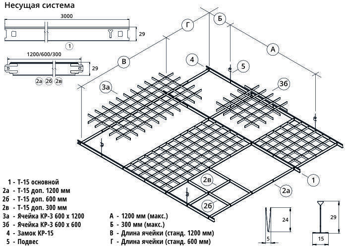 Потолки грильято: схема и устройство,установка, компоненты, стоимость