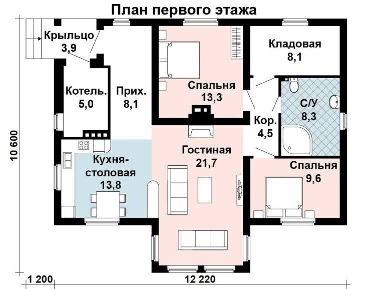Идеальное жилище для большой семьи: проекты одноэтажного дом с тремя спальнями