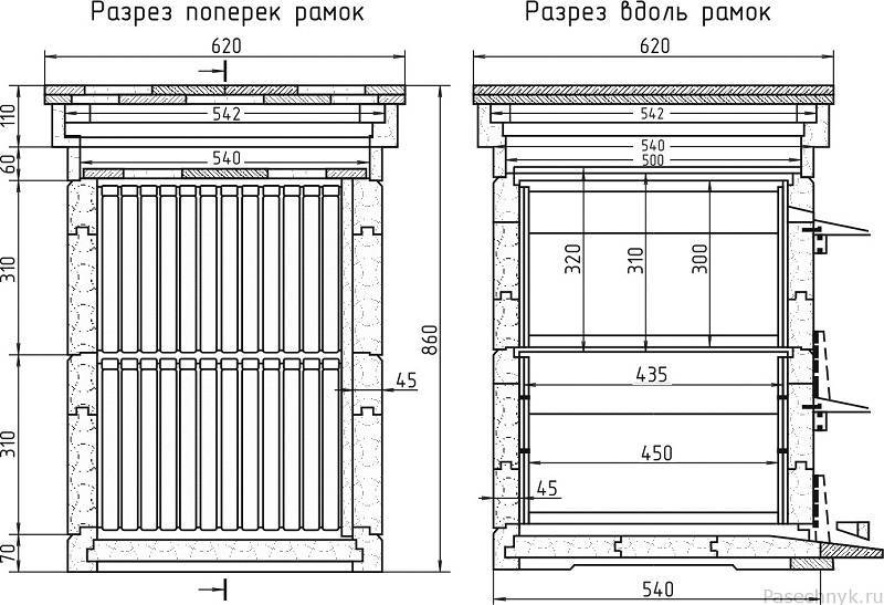 Изготовление ульев своими руками: размеры, чертежи. технология изготовления ульев из пенополистирола в домашних условиях