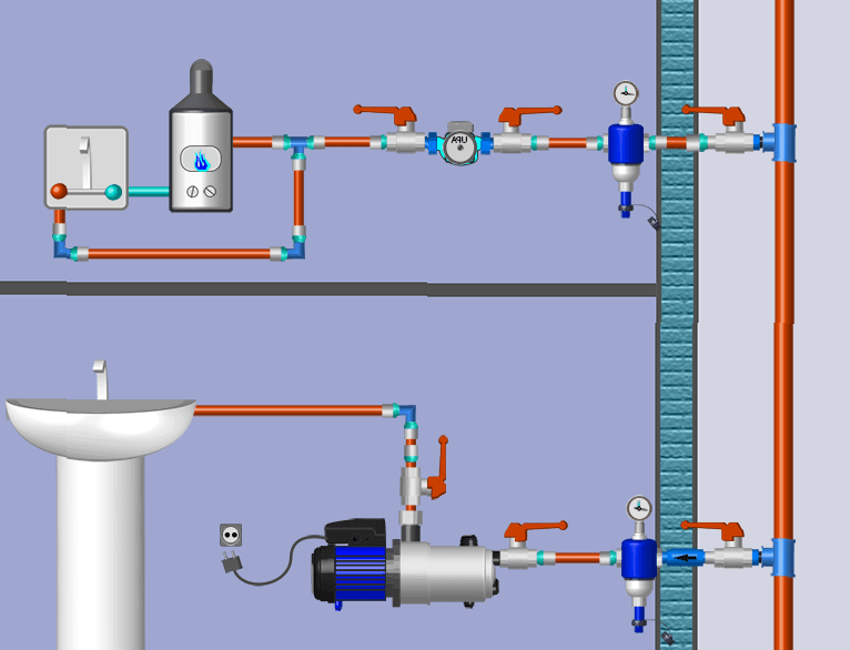 Прибор измерения давления водопроводной сети