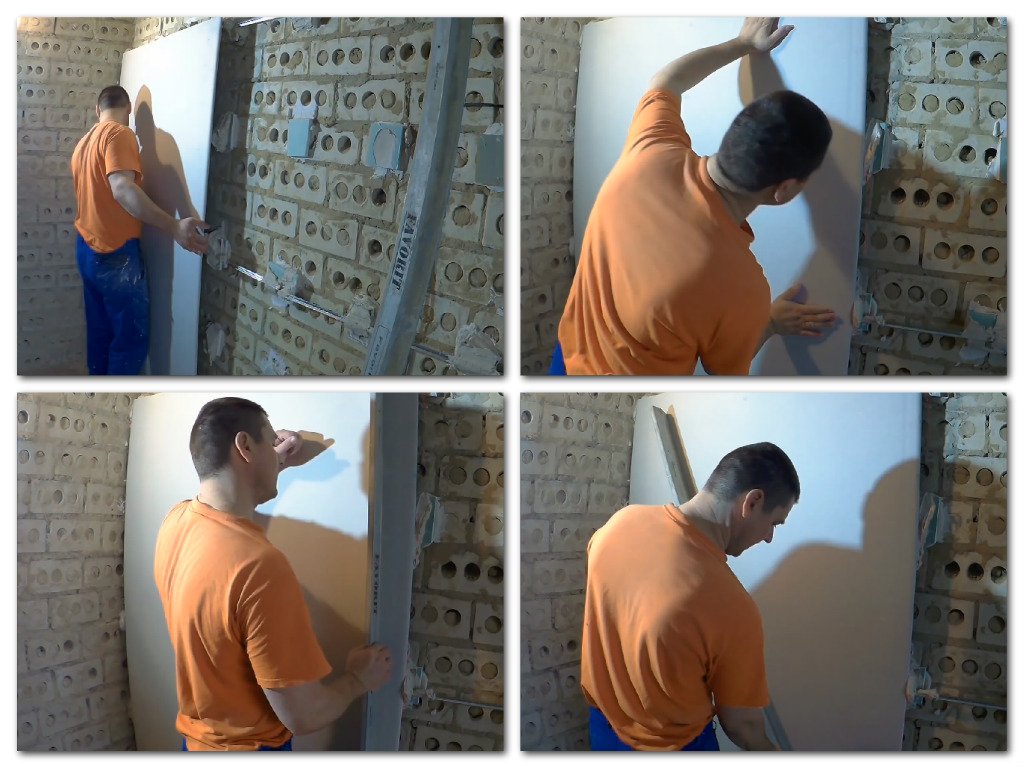 Как правильно приклеить гипсокартон к стене