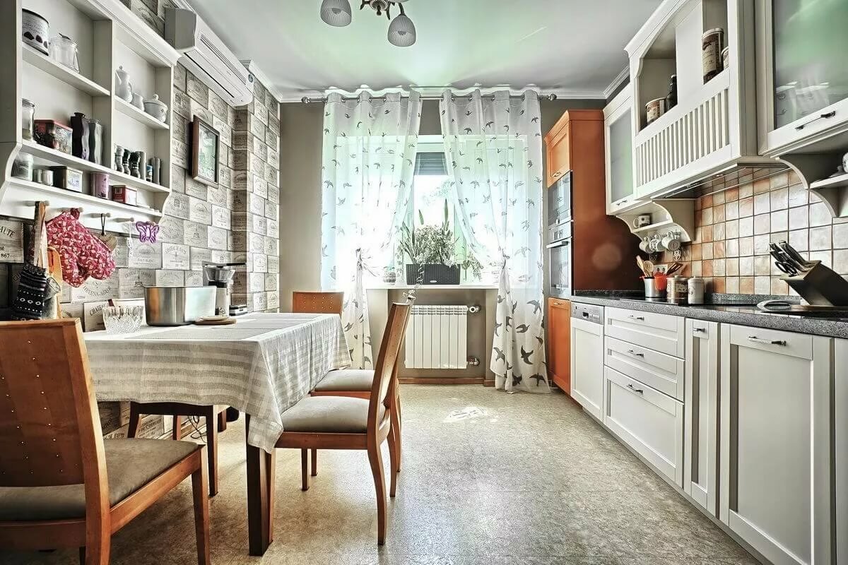 Стены на кухне: варианты отделки - 100 фото