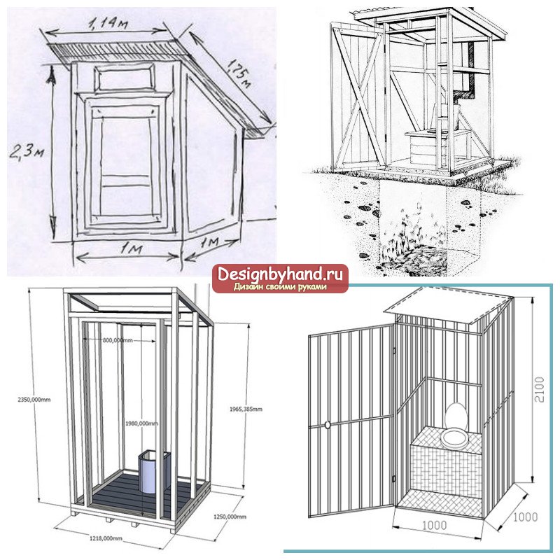 Проекты, чертежи и схемы дачного туалета