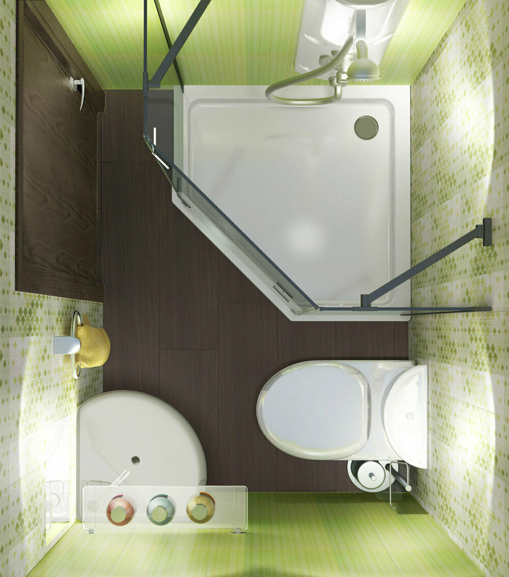 12 планировок маленьких ванных и санузлов: комфорт + красота на площади до 5 кв.метров