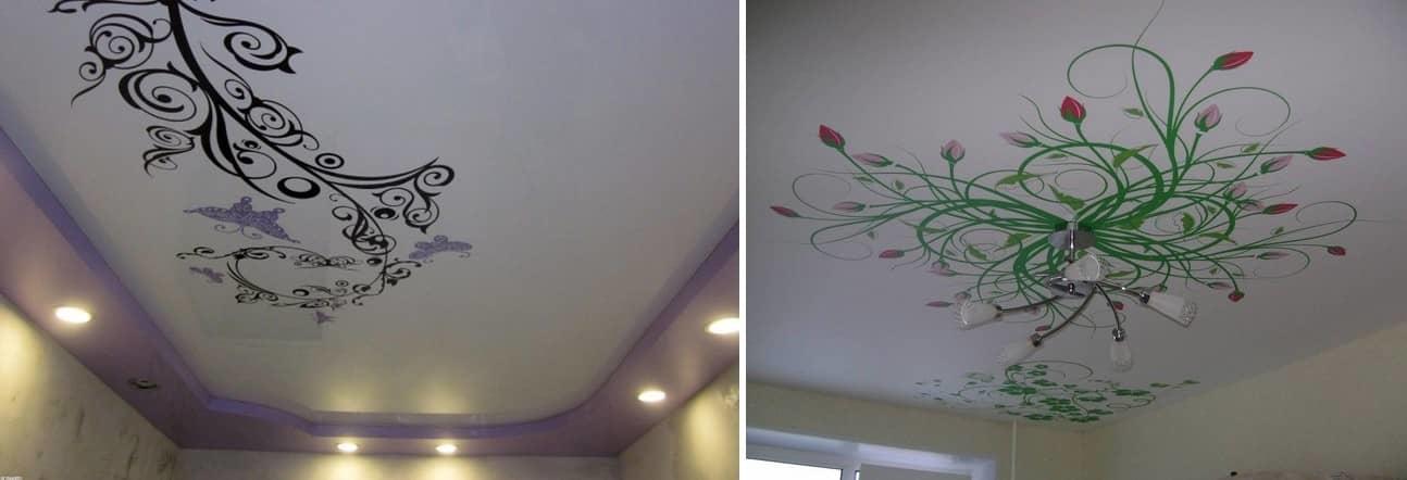 Натяжные потолки с рисунком: фото лучших примеров в интерьере квартиры и дома