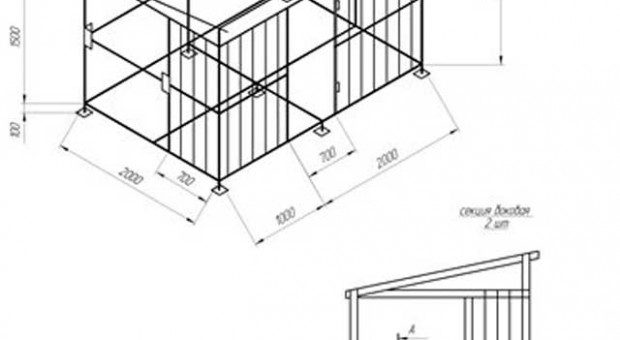 Вольер для собаки из профильной трубы чертежи
