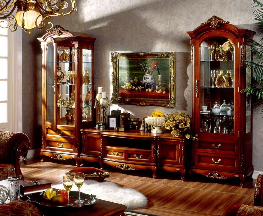 Современные стенки горки в гостиную в разных стилях – фото в интерьере