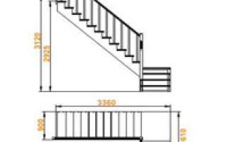 Лестница на 2 этаж в узком проеме — подробная информация