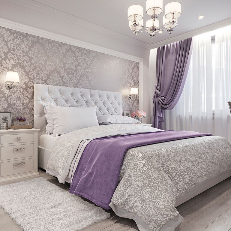 Роскошь и изысканность фиолетовой спальни
