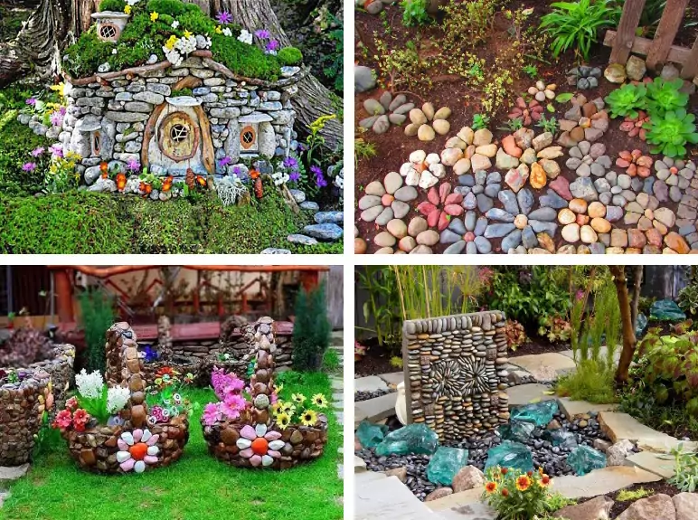 20 фантастических идей украшения сада природными камнями