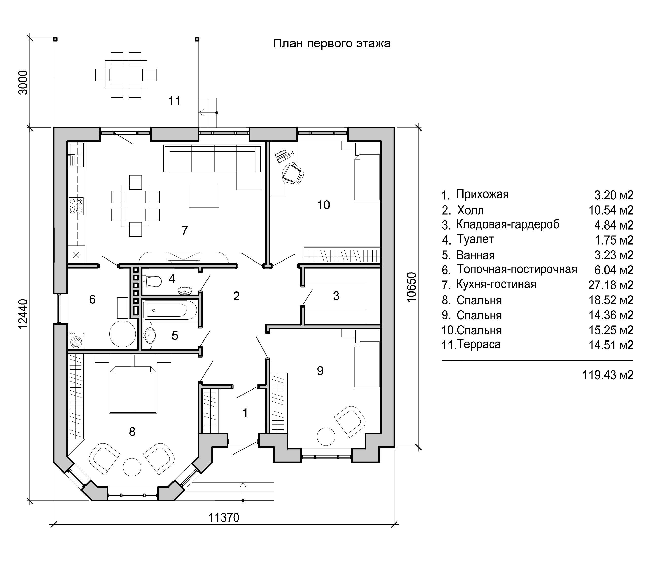 Проекты одноэтажных домов для узких участков, планировки, схемы, фото в каталоге