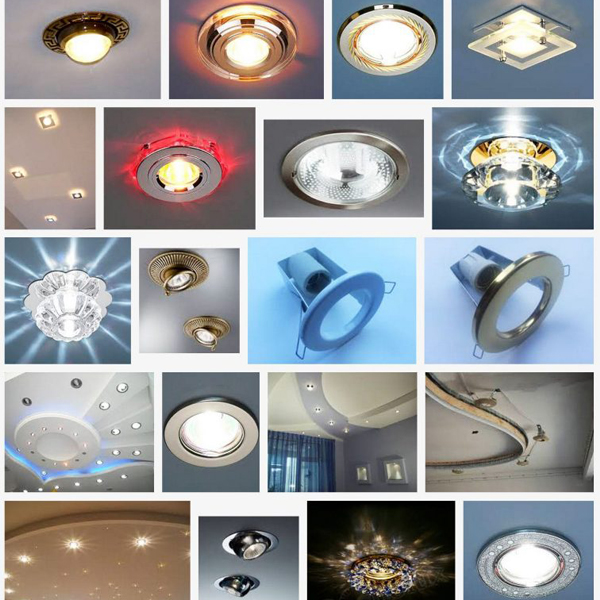 Точечные светильники для гипсокартонных потолков: виды светильников, устройство, выбор, монтаж своими руками