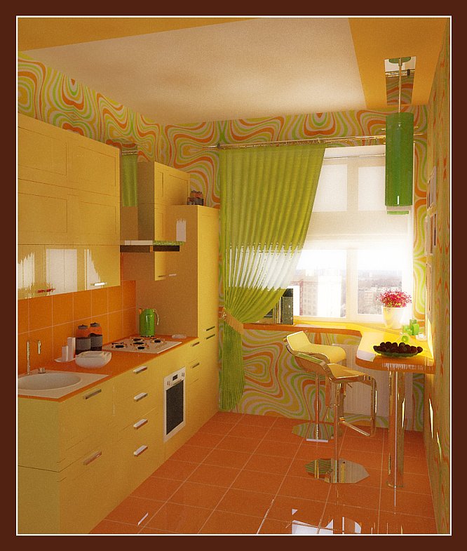 Удачное использование оранжевого оттенка в интерьере разных комнат