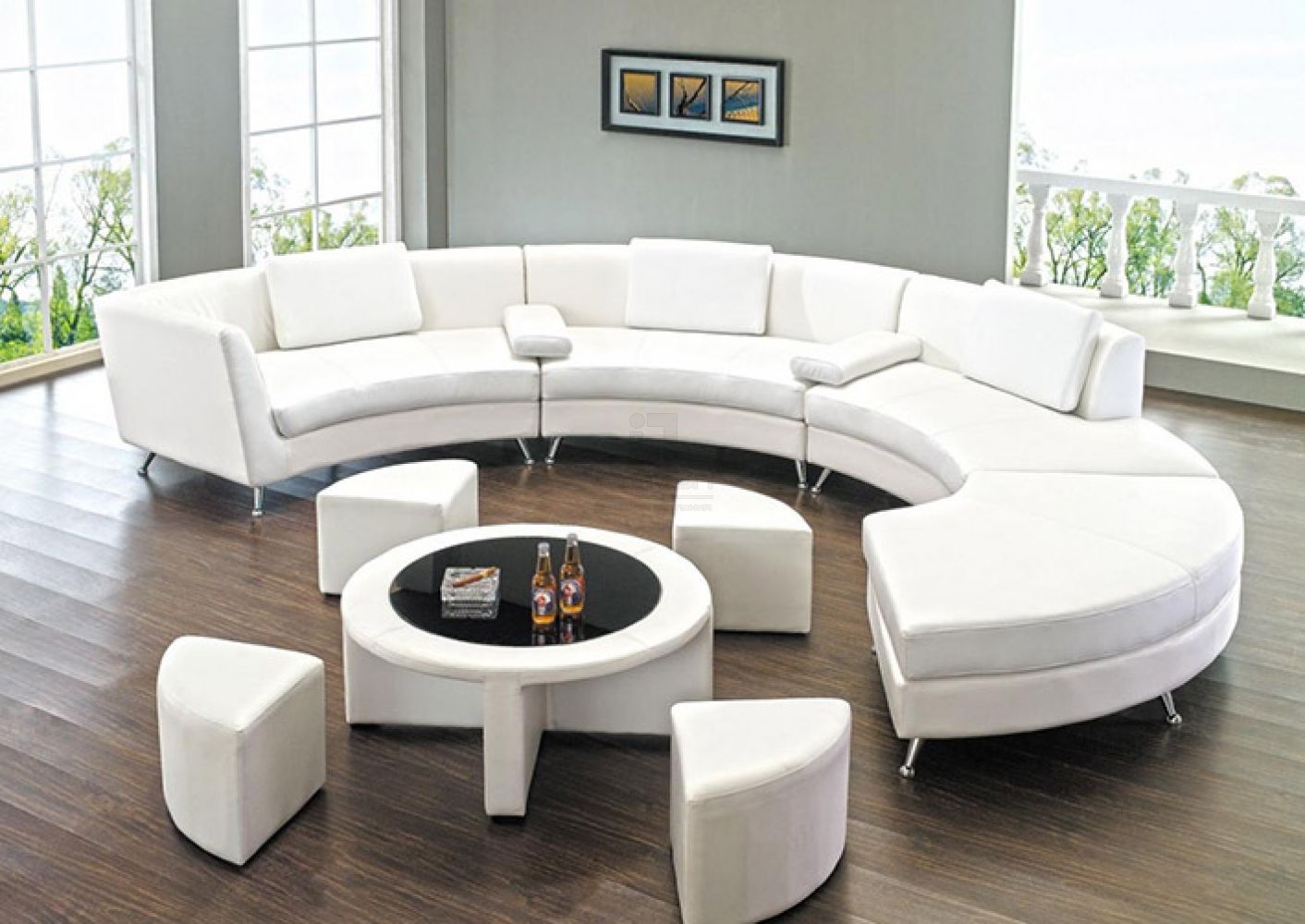 Полукруглый диван: в дизайне, типы, модели для кухни, механизмы, в спальне, плюсы, минусы