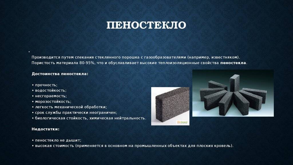 Пеностекло - недостатки утеплителя