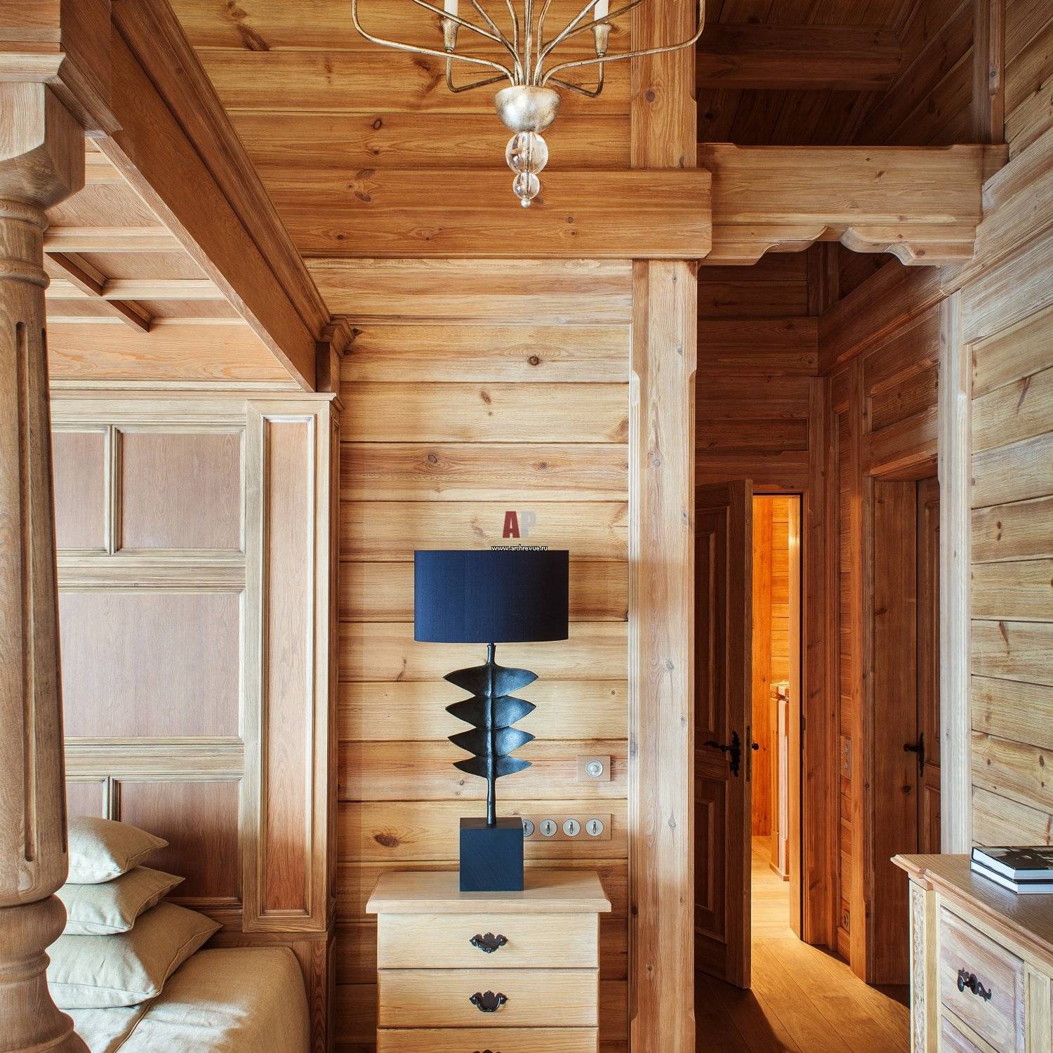 Интерьер деревянного дома внутри – стили оформления + фото