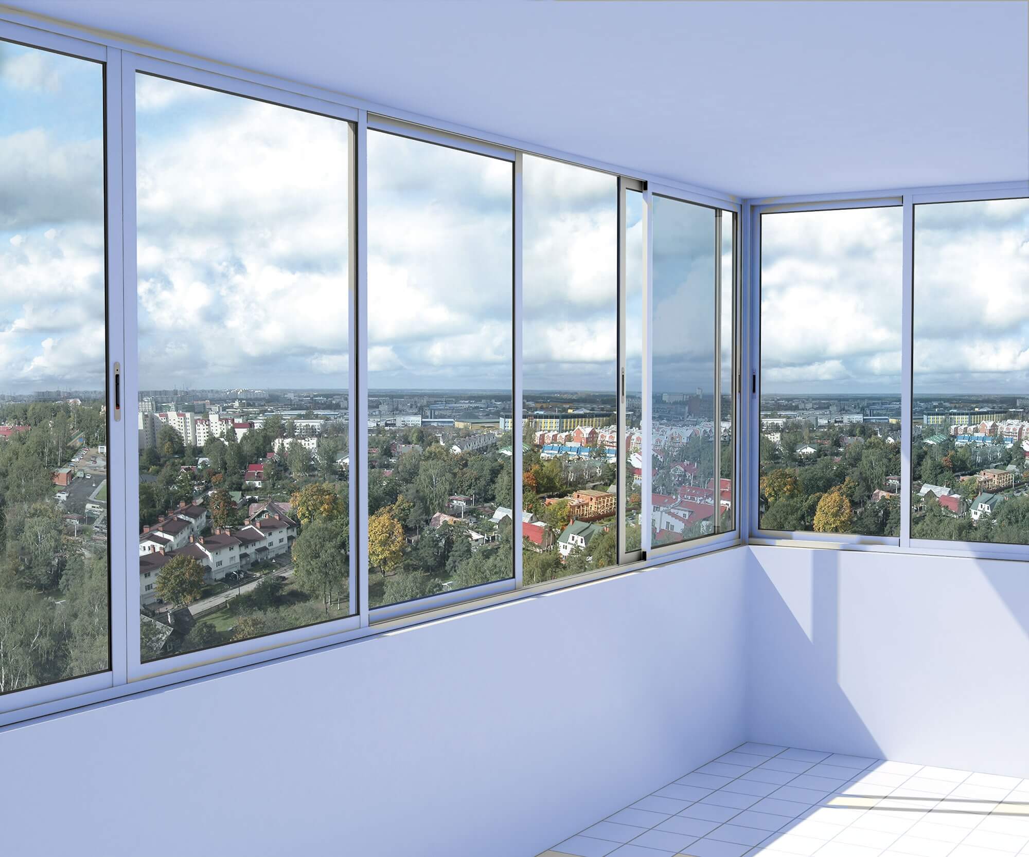 Холодное остекление балкона и лоджии: алюминиевые окна и балконные рамы