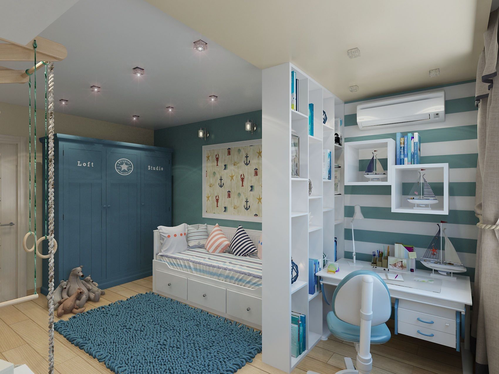 Детская для мальчика - в какой цвет покрасить детскую комнату?