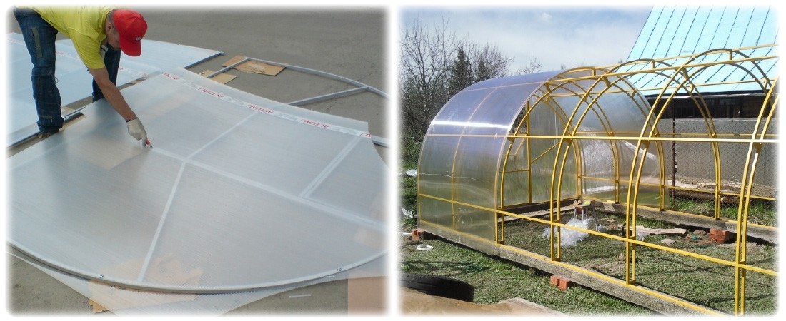 Самостоятельное покрытие крыши теплицы поликарбонатом: фото, видео