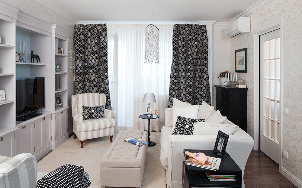 Интерьер небольшой гостиной в маленькой квартире — 50 фото примеров