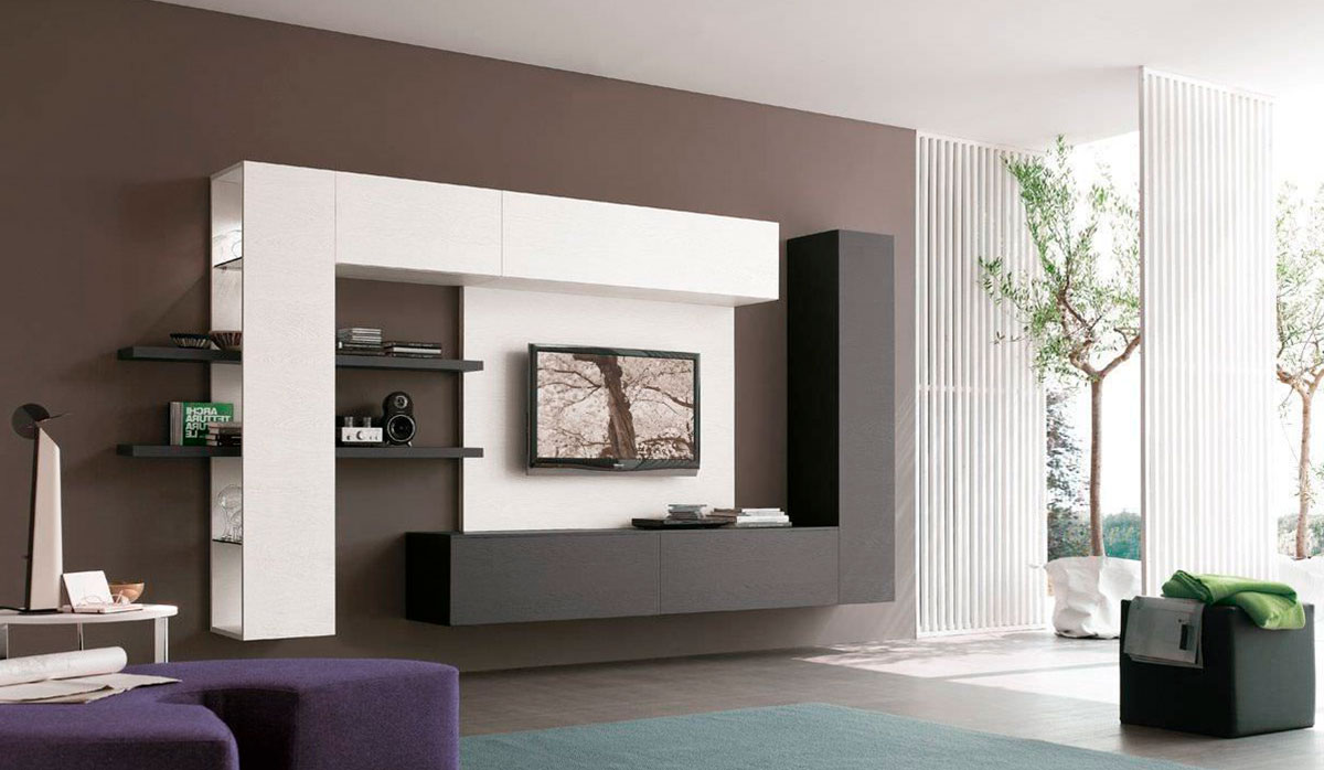 Стенка в гостиную в современном стиле: современные модели в зал, фото