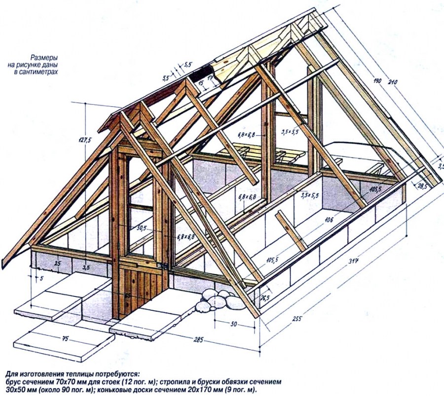 Деревянный парник своими руками чертежи изготовления