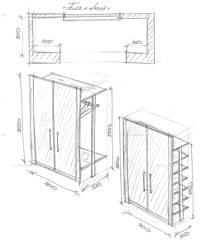 Шкафы для балкона своими руками: идеи, инструкции, схемы, чертежи.