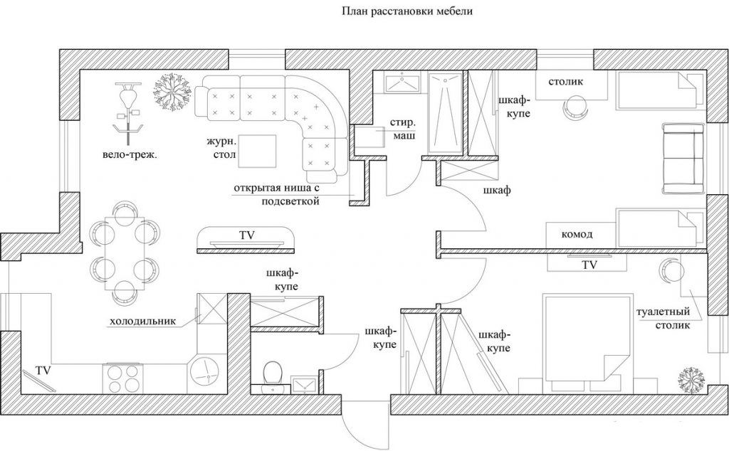 Проект расположения мебели в доме