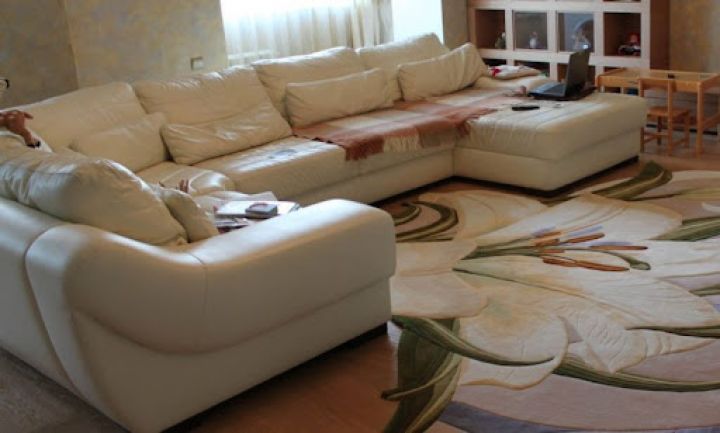 Модные ковры в интерьере гостиной – с ворсом, шегги и др. на фото