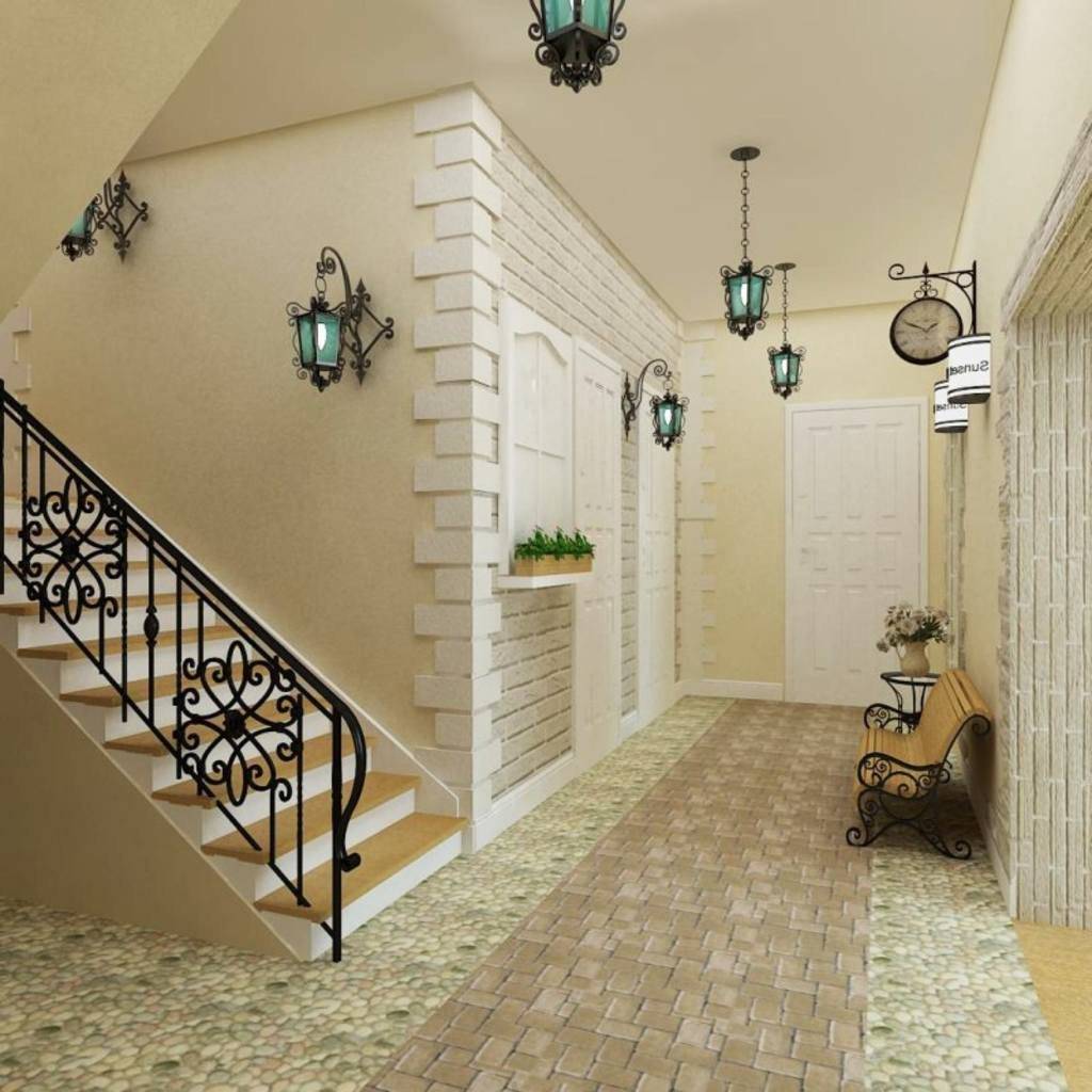Дизайн прихожей, коридора в частном деревянном доме с окном: интерьер, варианты отделки стен, проект
 - 44 фото