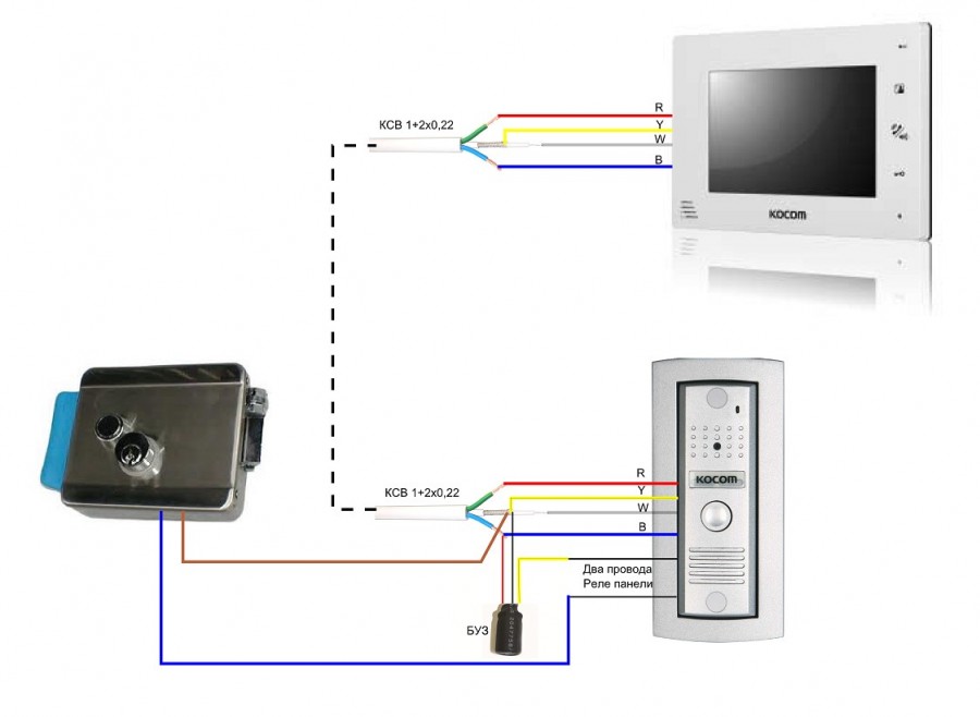 Как подключить домофон в квартире самостоятельно 2 провода схема подключения