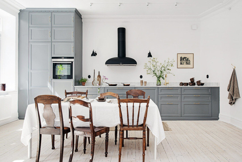 Кухня в скандинавском стиле в загородном доме: 100 фото идей